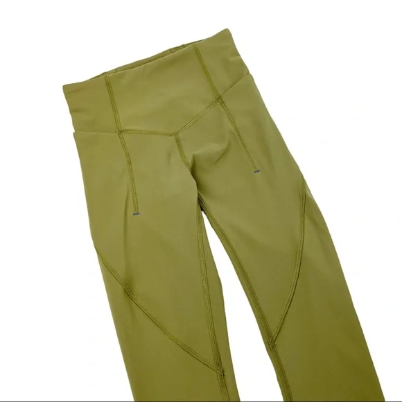 Lululemon Fine Force High Rise Tight Athletic Leggings Bronze Green - Picture 2 of 6